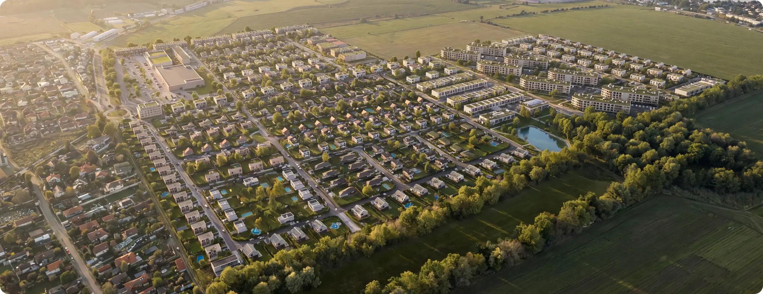 Letecký pohľad na projekt Senec Margovo