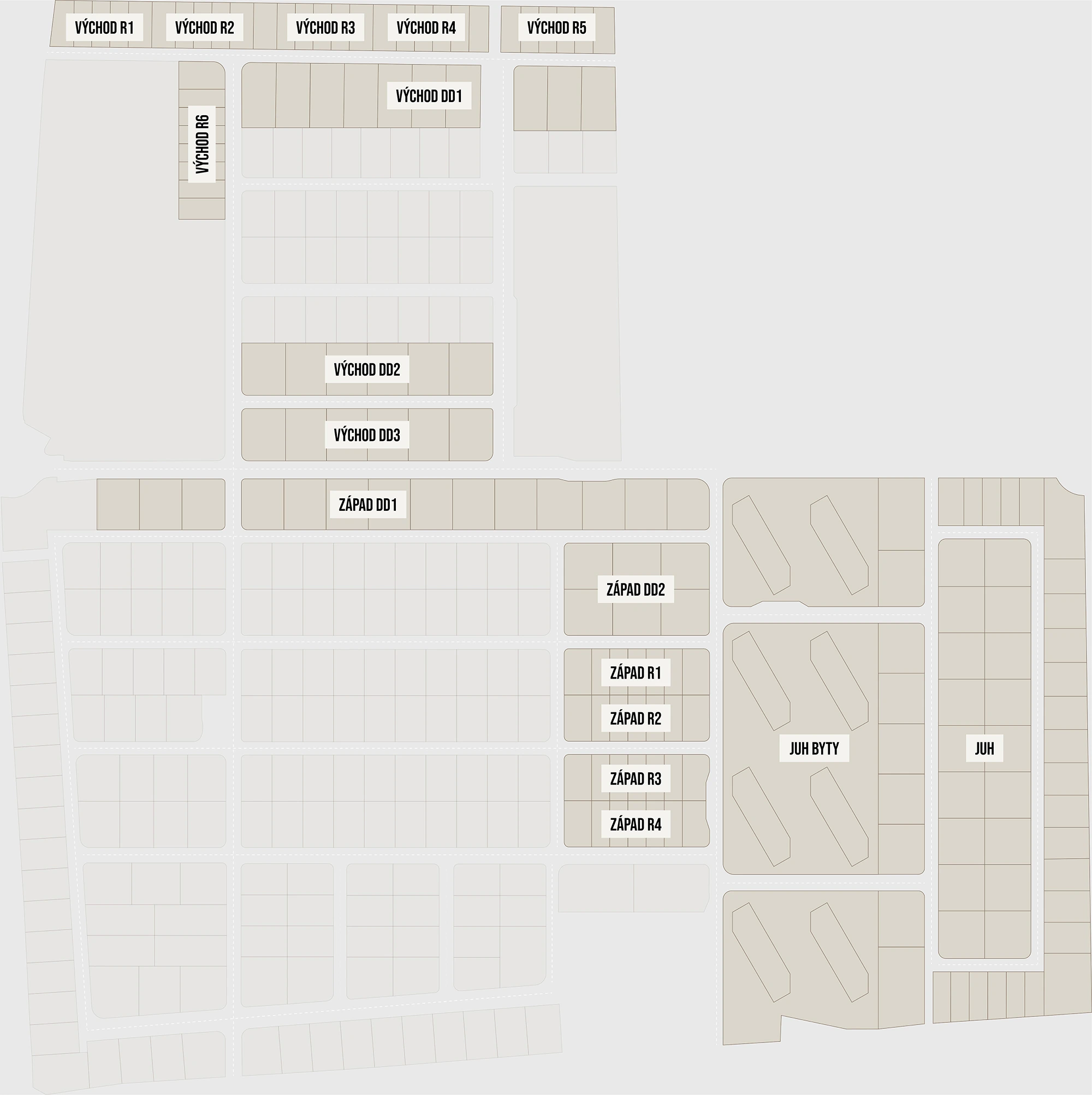 Mapa developerských pozemkov